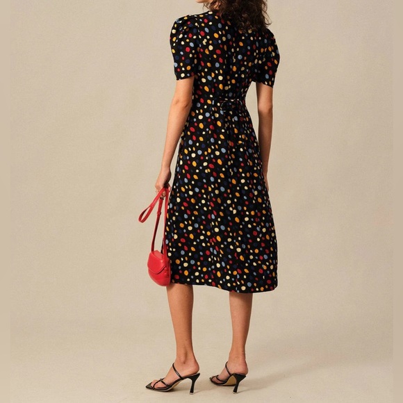 RIHOAS The polka dot button-up midi dress, Size L, NWT - Picture 3 of 5